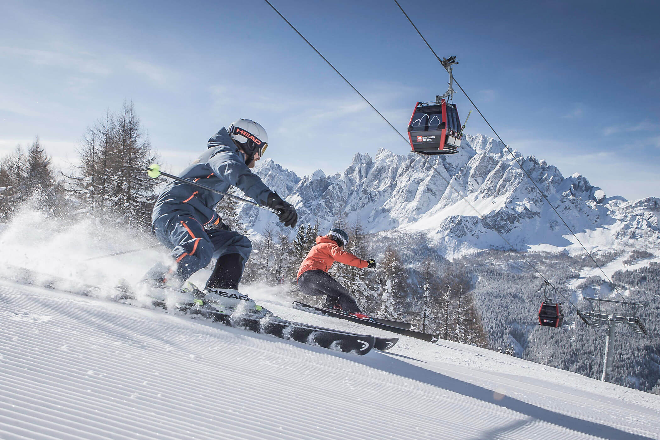 Skiing 3 Zinnen Dolomites